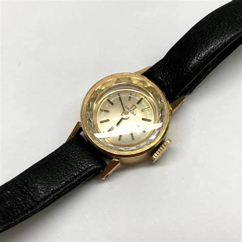 omega 14k gold ladies watch vintage gold link bracelet|vintage omega solid gold watch.